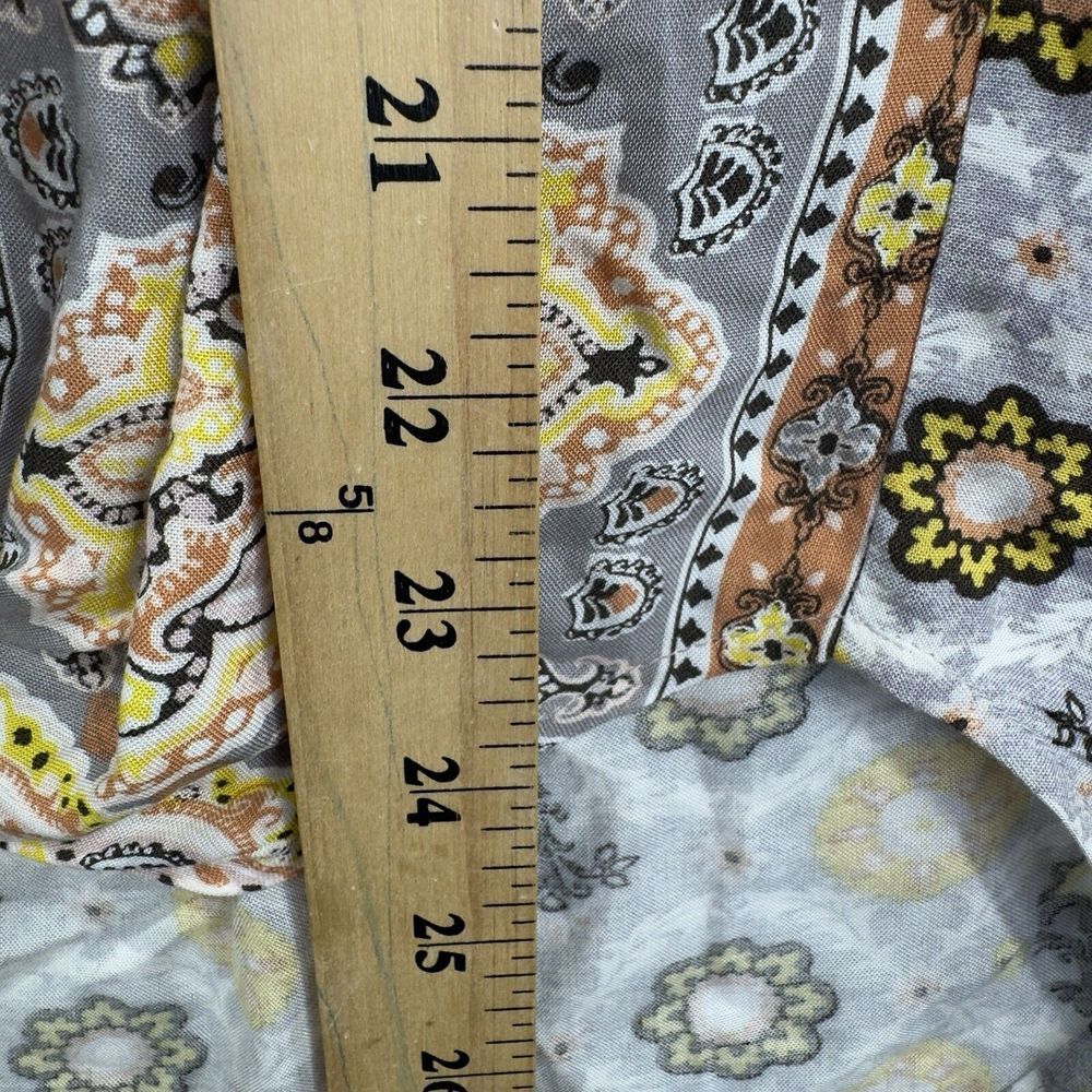 Fig And Flower Tropical Tunic Blouse Button Down Womens Size M Coastal - Picture 5 of 9